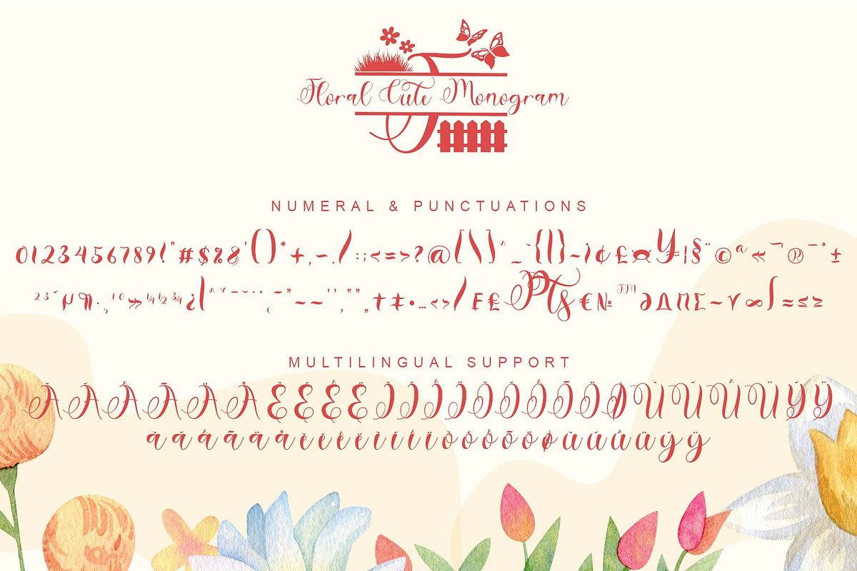 Floral Cute Monogram, a Handwritten Font by Yoga Letter (Photo 5 of 6)