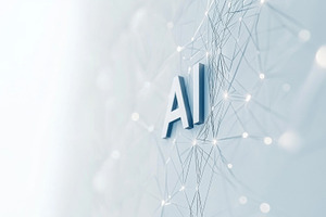 AI concept with futuristic network design in light tones, suitab, a Photo by Dvoevnore photos