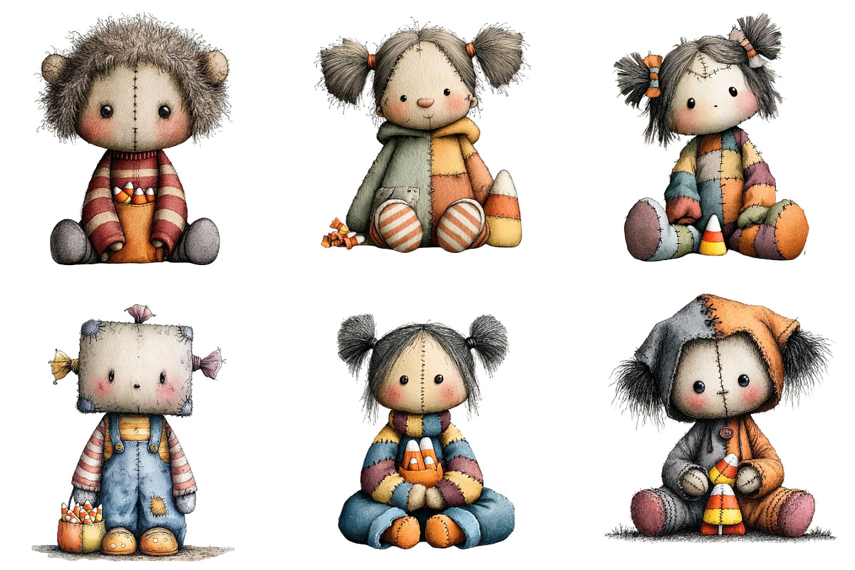 Cute Halloween Ragdoll PNG Clipart, an Illustration by DreamArtGraphic (Photo 5 of 5)