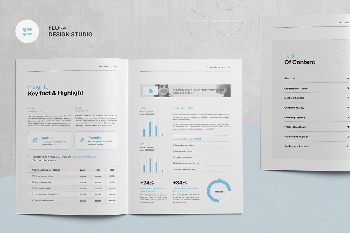 FLORA | Company Profile Template, a Brochure Template by KreateTribe (Photo 5 of 11)