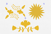 Yellow Otomi Oil Florals, a Texture Graphic by Minky Moo Creations (Thumbnail 4 of 18)