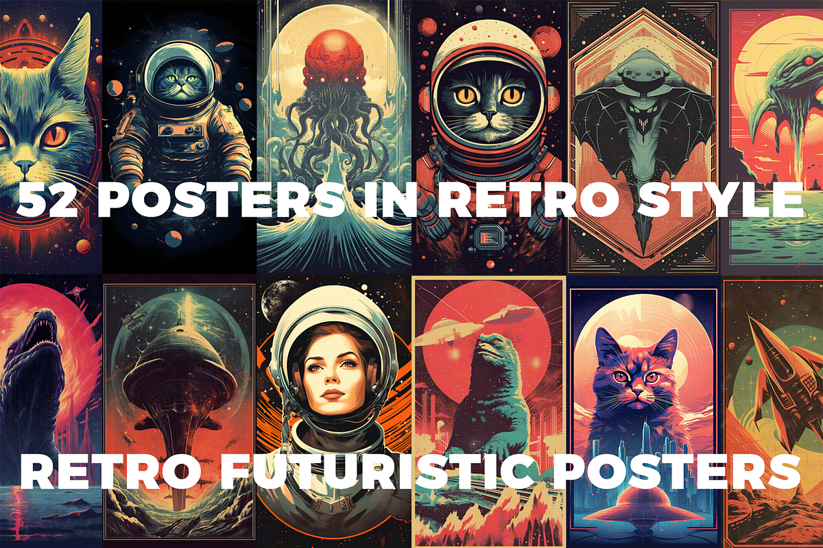 Retro Futuristic Posters, a Decorative Illustration by Fox's Monday (Photo 4 of 7)