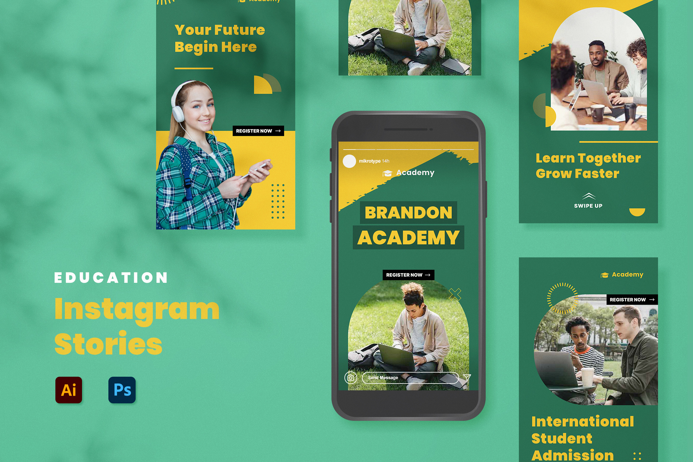 Education Instagram Stories, a Social Media Template by MikroType Std