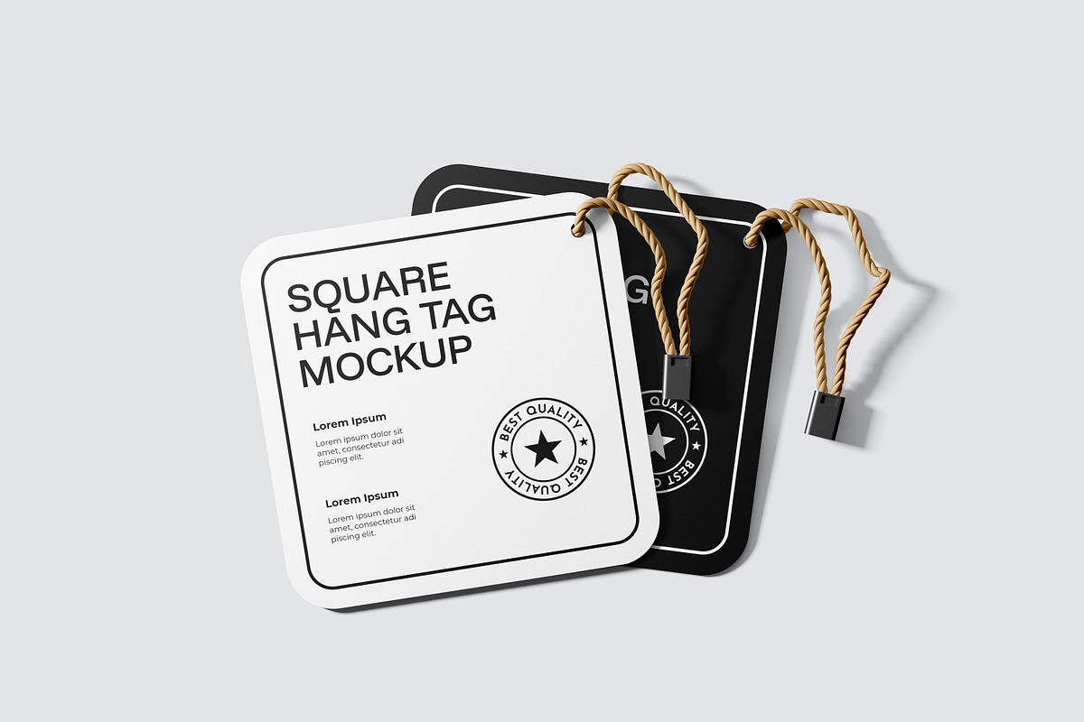 Square Hang Tag Mockup, an Advertising Mockup by Rizky Audymas (Photo 3 of 8)
