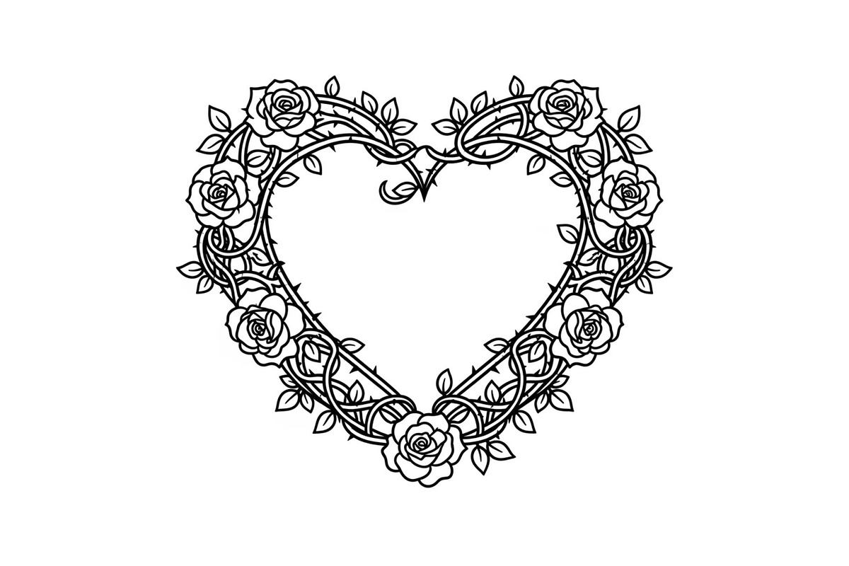 Floral Heart Frame SVG Bundle, an Illustration by Designs_River (Photo 15 of 31)