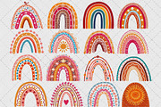 Boho Rainbow Clipart Set, a Decorative Illustration by sundrameda (Thumbnail 2 of 5)