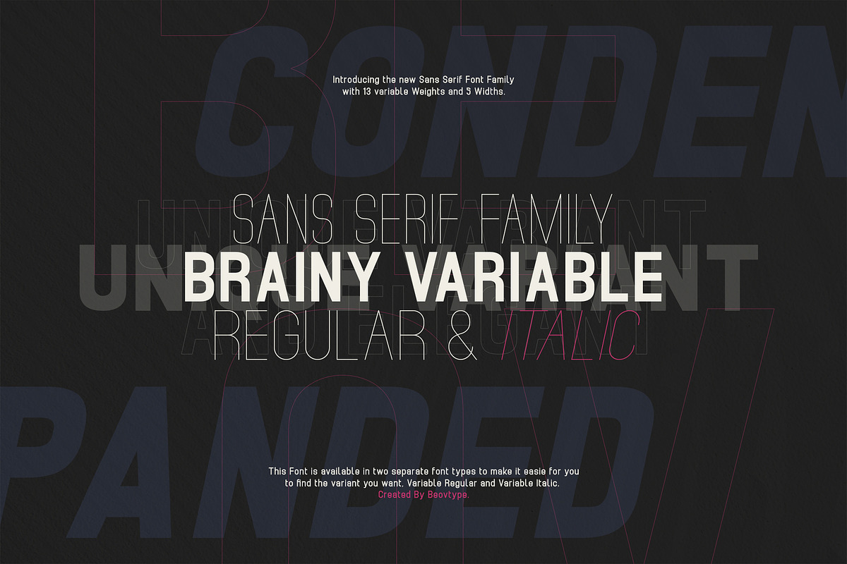 Brainy - Sans Serif (132 Fonts), a Sans Serif Font by Maculinc Type (Photo 1 of 8)