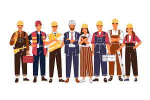 Team of industrial workers, a Person Illustration by Good Studio