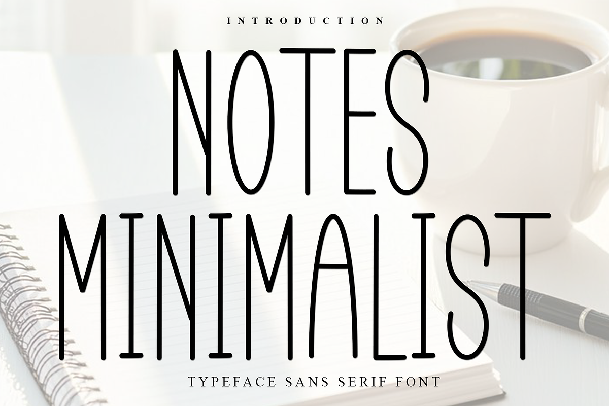 Notes Minimalist, a Sans Serif Font by InermediaSTUDIO (Photo 1 of 8)