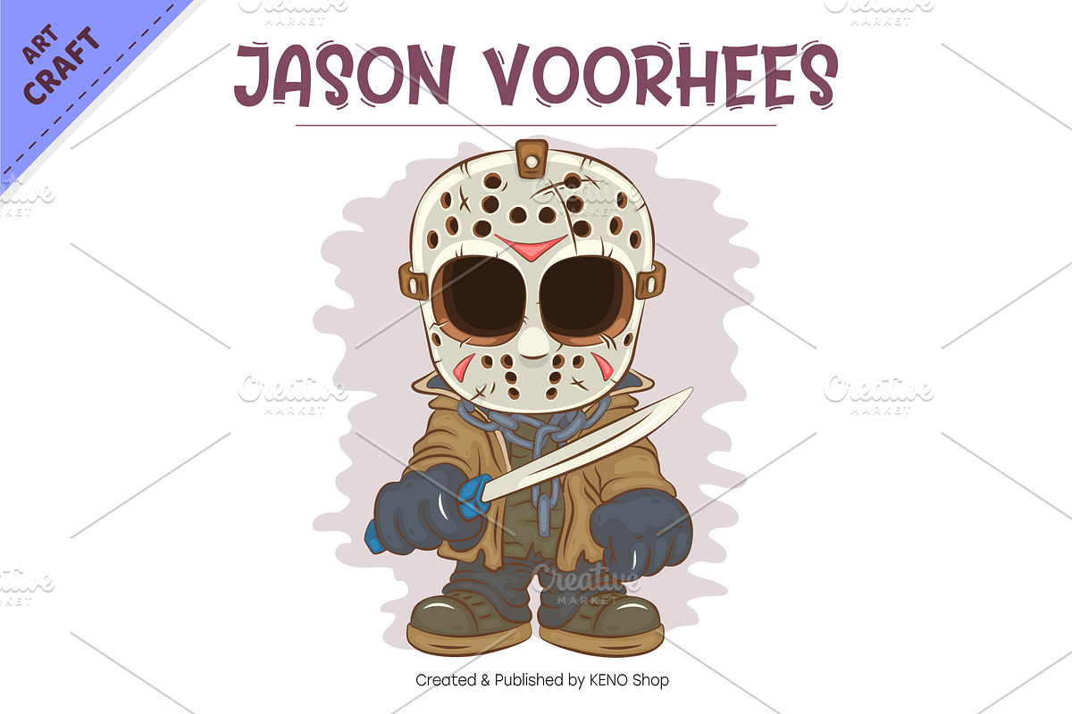 Halloween Mascot Jason Voorhees., an Animal Illustration by KENO Mascots (Photo 2 of 3)