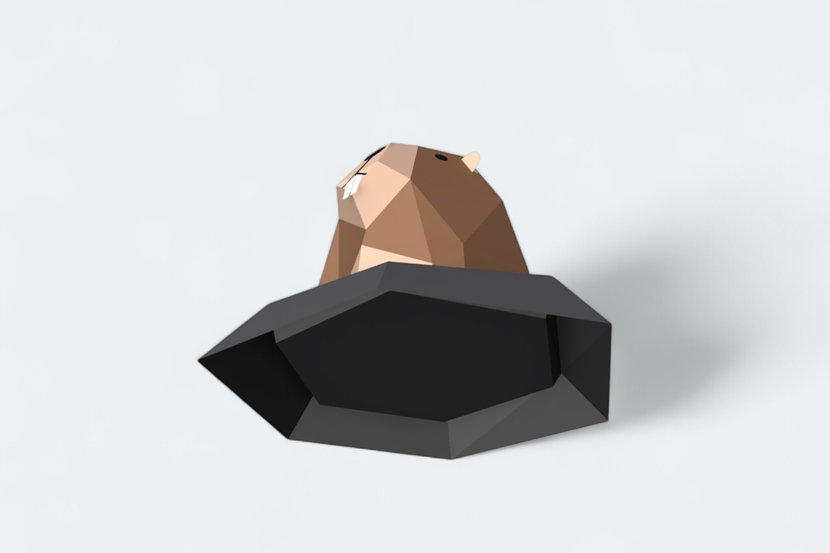 DIY Groundhog - 3d papercraft, a Print Template by PAPER amaze