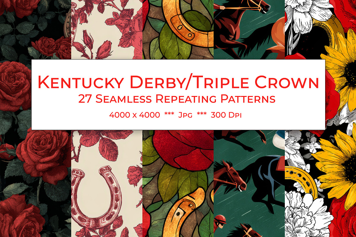 Kentucky Derby/Triple Crown, a Pattern Graphic by karenfoleyphoto (Photo 1 of 7)