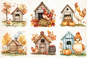 Autumn Chicken Coop Clipart, an Illustration by Libby Wishes (Thumbnail 7 of 7)