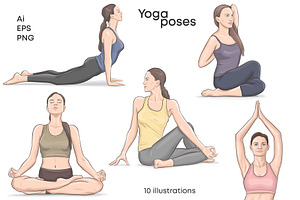 Yoga poses VECTOR illustrations, a Healthcare Illustration by Natalka Dmitrova art
