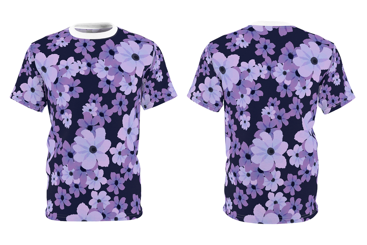 Purple Flowers Seamless Pattern, a Graphic by KA7-Designs (Photo 2 of 6)