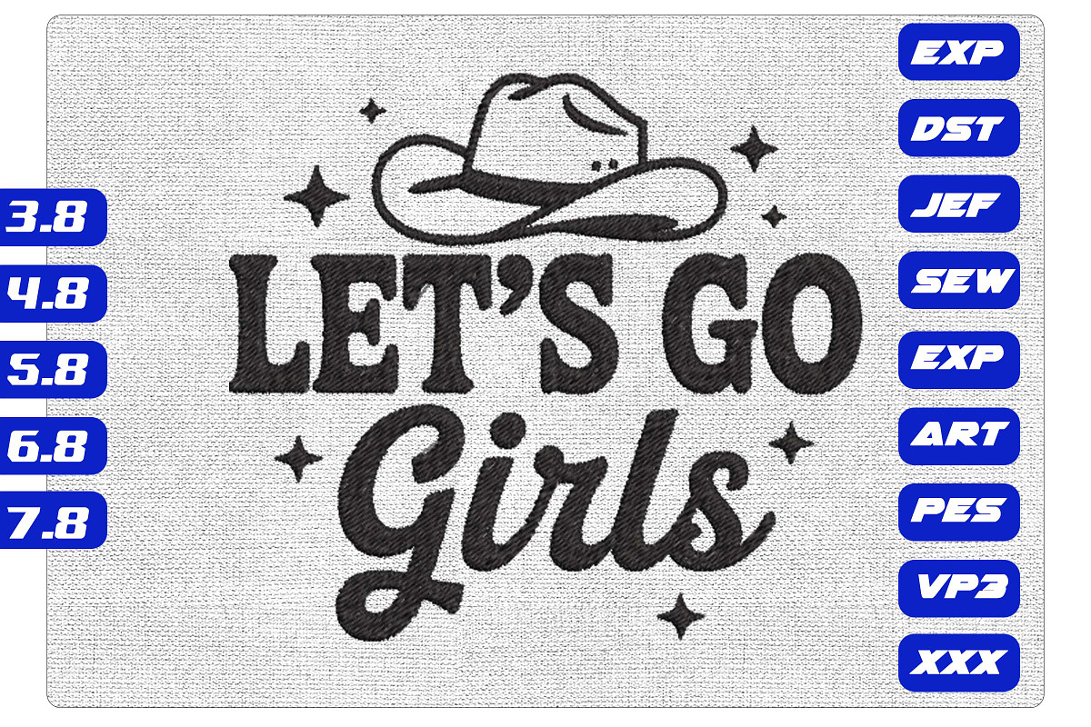 Let’s Go Girls Cowboy Hat Embroidery, an Illustration by Purpose Ekbal (Photo 1 of 3)