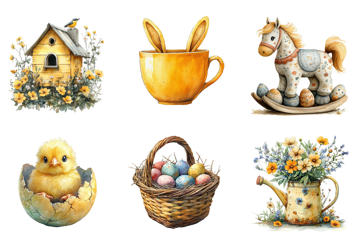 Yellow Easter Country Clipart PNG, an Illustration by SinaCreation (Photo 4 of 4)