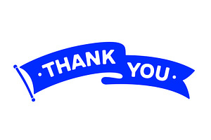 Thank You. Flag ribbon template, an Illustration by Foxys Graphic