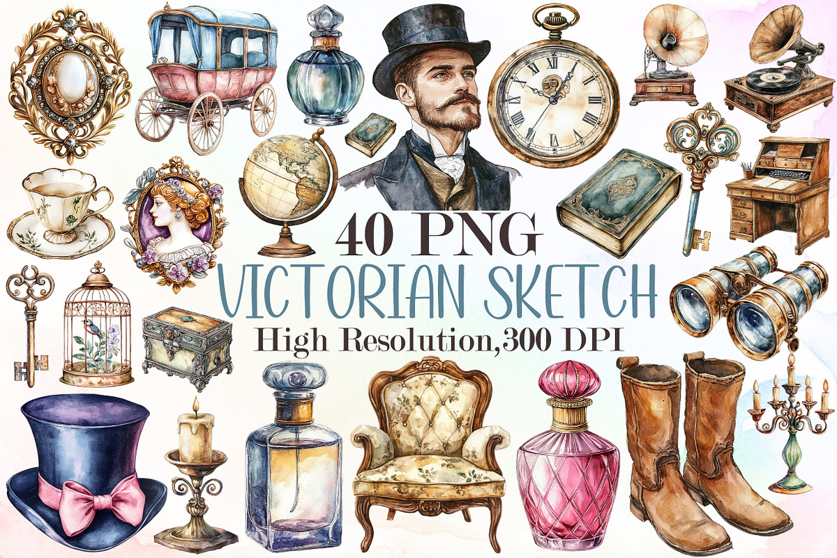 Vintage Clipart - Victorian Sketch S, an Illustration by Sublimation Artist (Photo 1 of 6)