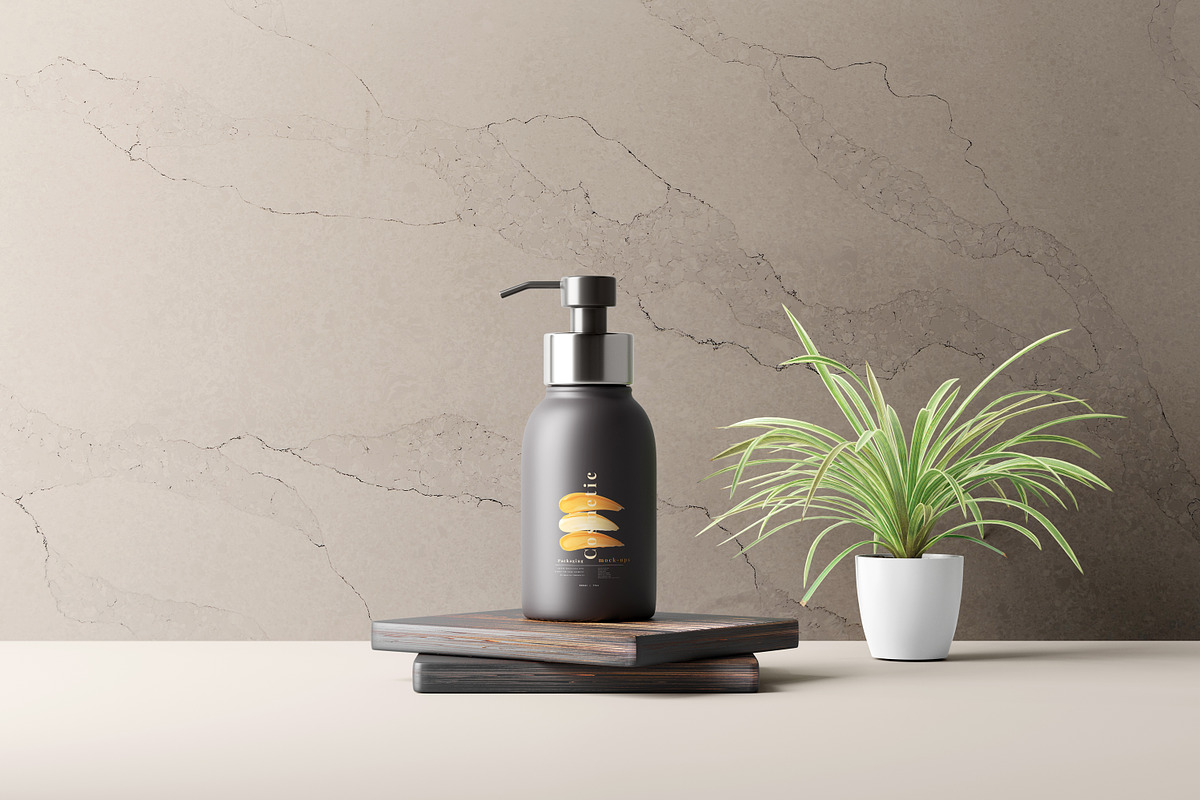 Dark Plastic Cosmetic Mockup Bundle, a Cups & Container Mockup by pmvch (Photo 109 of 111)