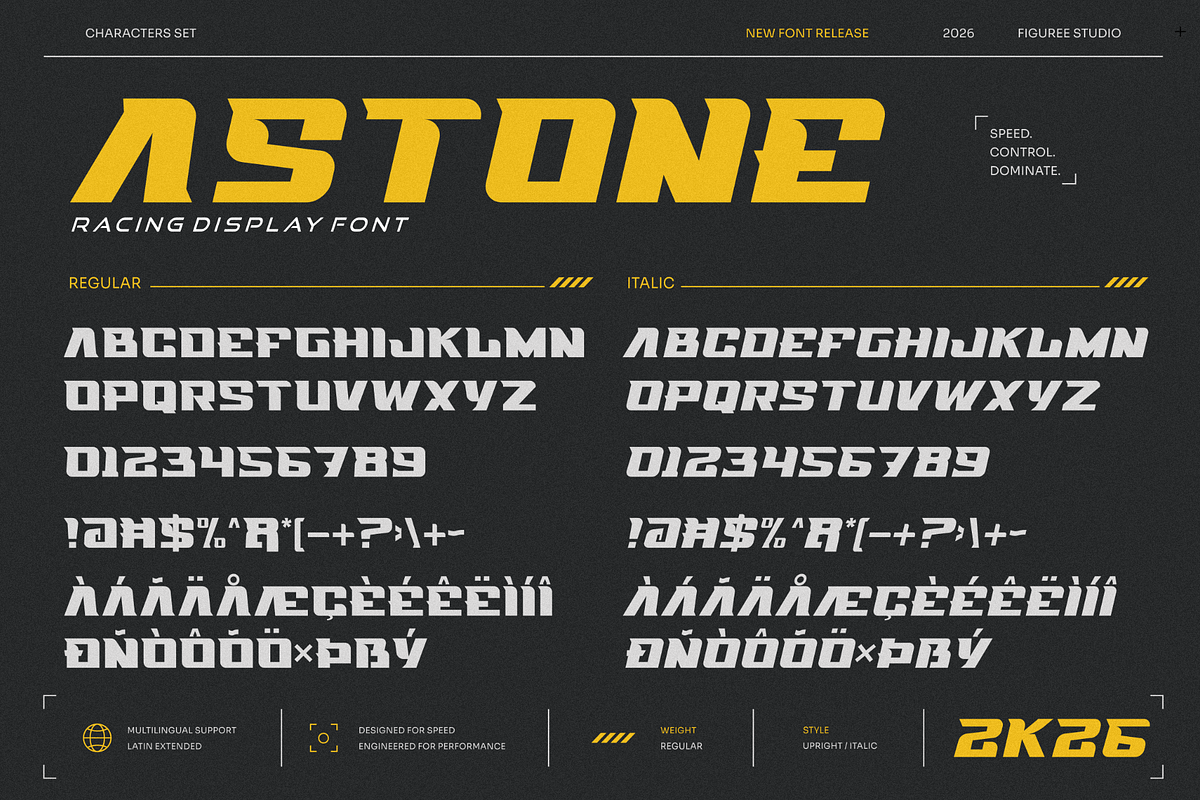 Astone - Racing Display Font, a Symbol Font by figuree studio (Photo 5 of 10)