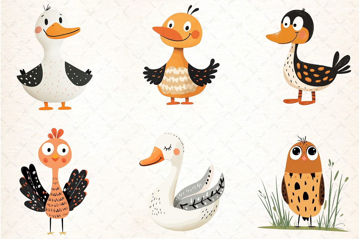 Quirky Birds Hand-Drawn Clipart, an Illustration by DreamCafeArt (Photo 7 of 8)