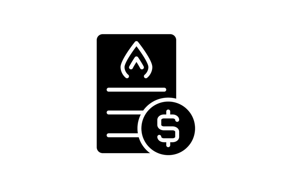 Gas bill black glyph icon, an Icon by IMG Visuals