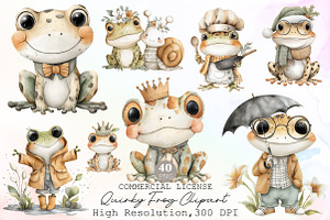 Quirky Frog Clipart, an Illustration by Sublimation Artist