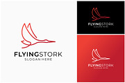 Flying Stork Egret Line Art Logo, a Branding & Logo Template by ika trisiana (Thumbnail 2 of 2)