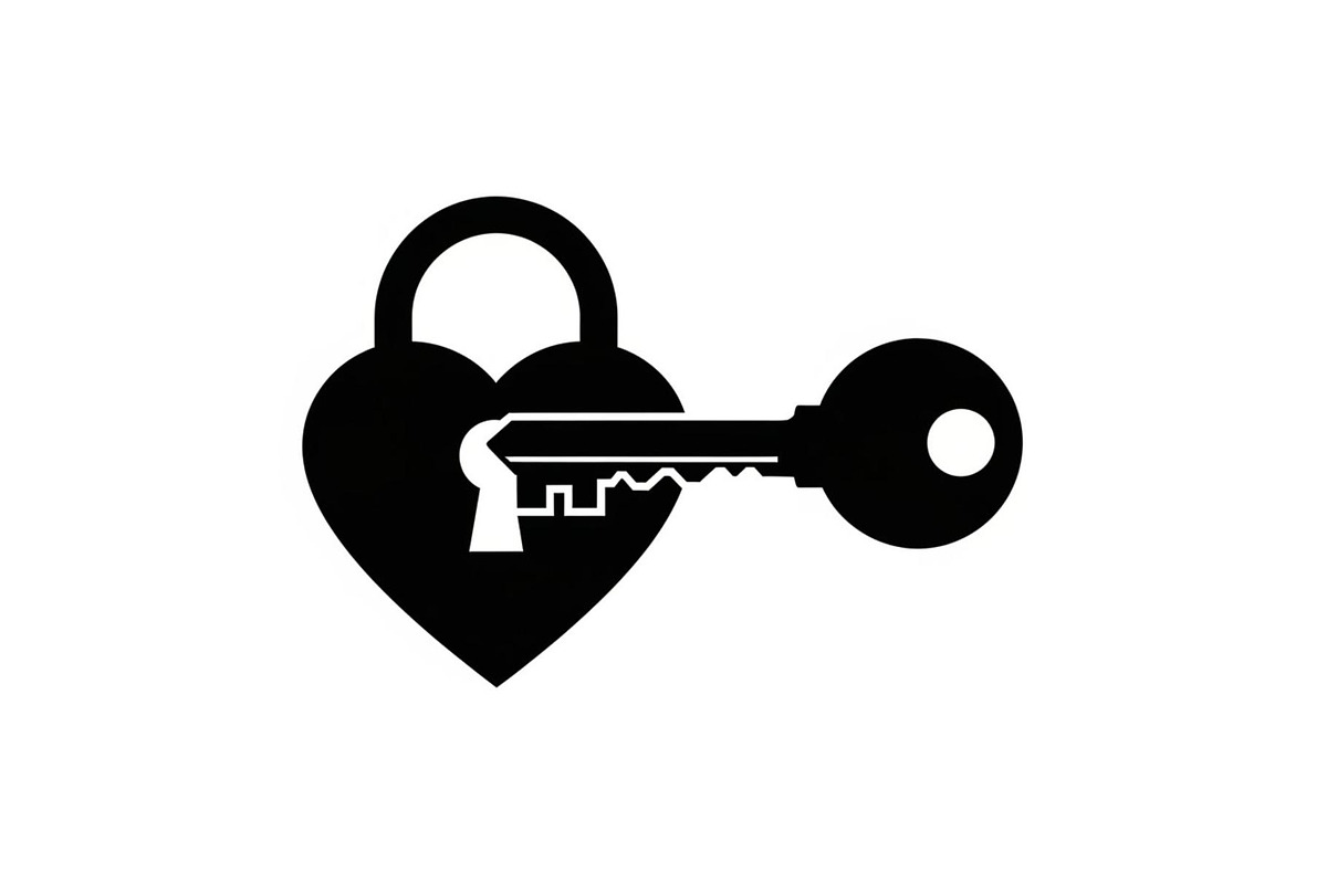 Heart Lock and Key Silhouette Icons, an Illustration by Designer_Momina (Photo 40 of 51)