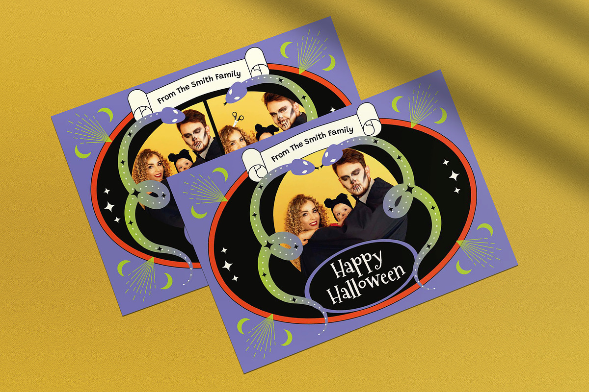 Modern Halloween Greeting Card, a Card Template by graphicook (Photo 2 of 4)