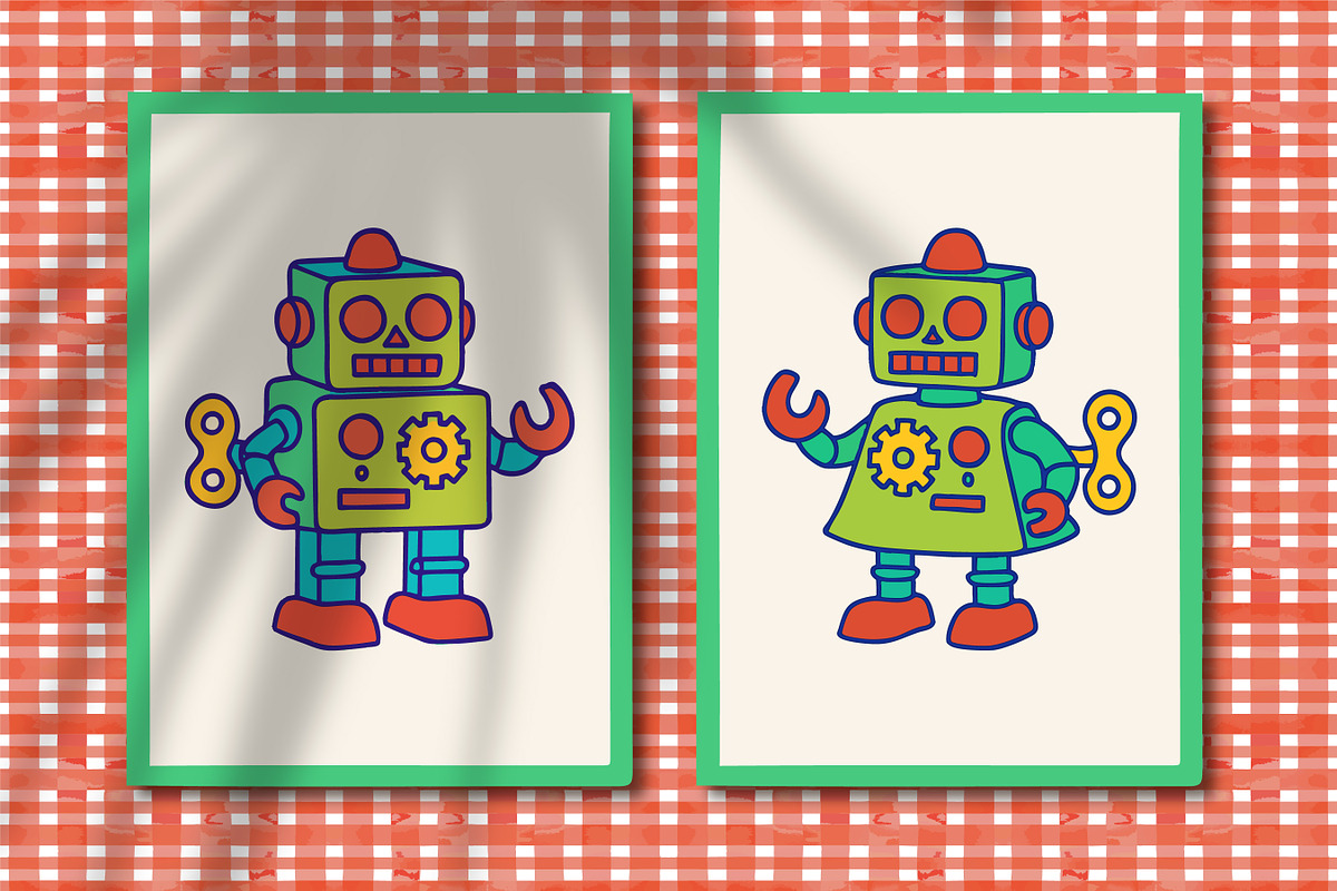 Retro Toy Robots Clipart & Posters, an Object Graphic by Blynn Pippen (Photo 22 of 23)