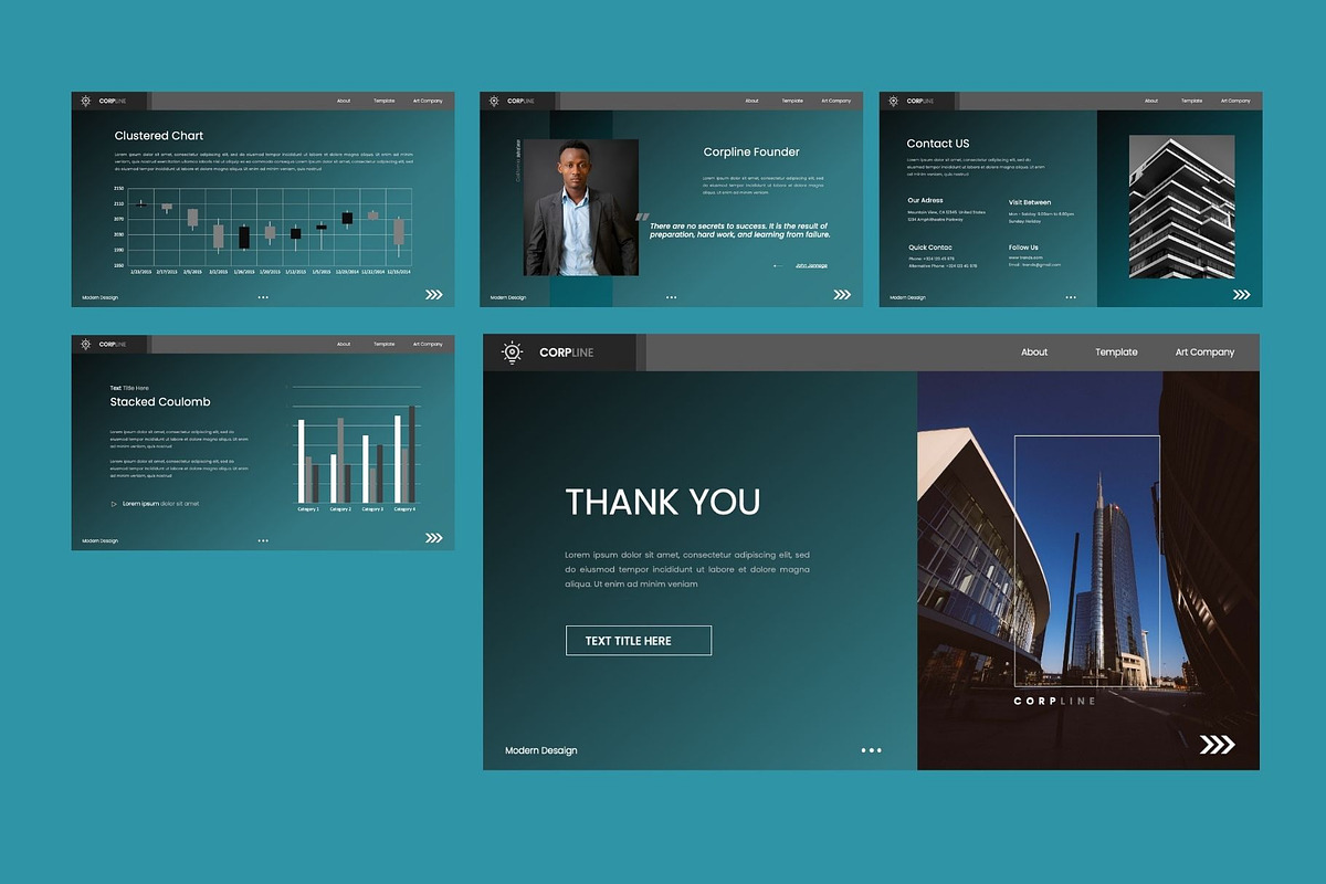CORPLINE  Business PowerPoint, a Presentation Template by Rizki Herdian (Photo 6 of 6)