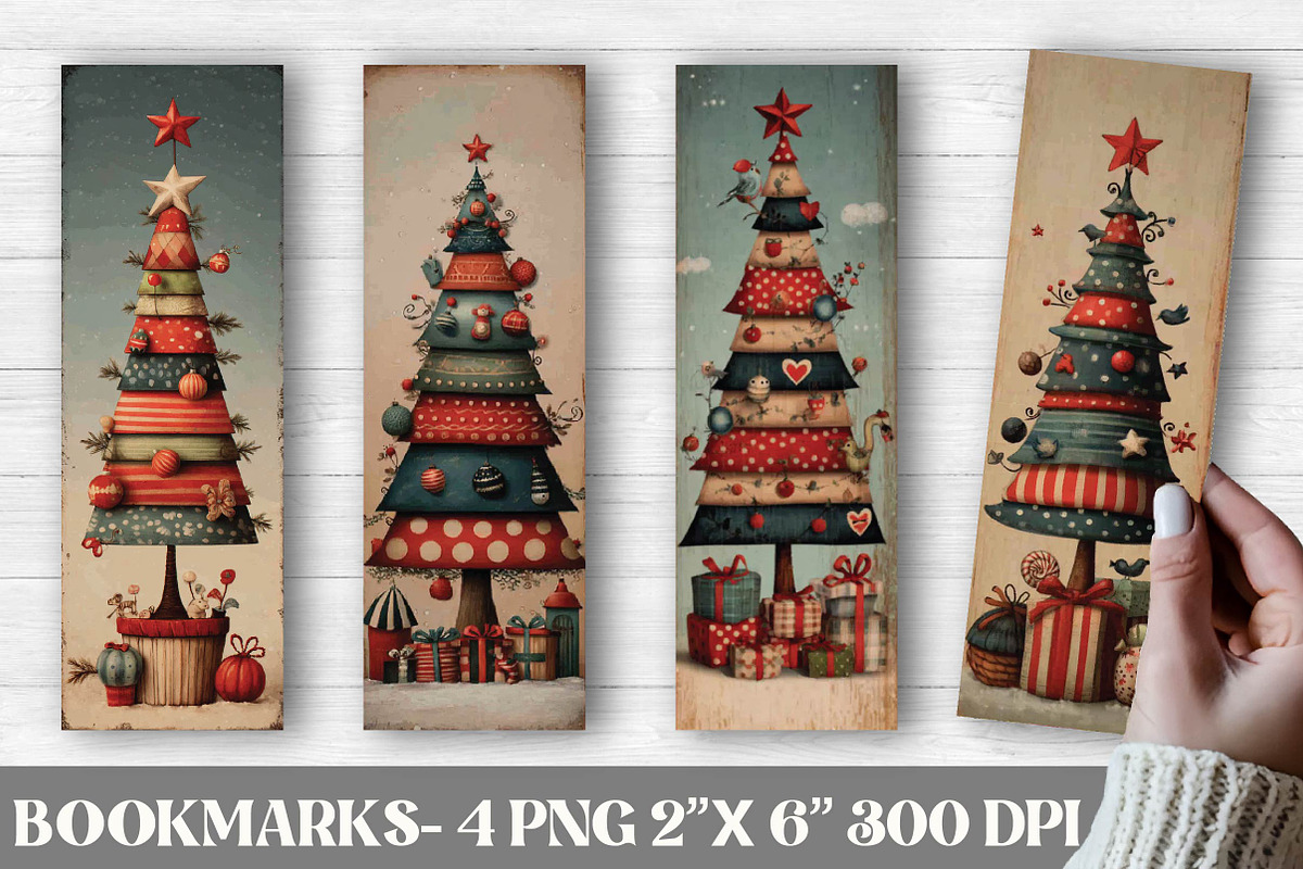 Whimsical Christmas Tree Bookmark, an Illustration by DreamPrint404