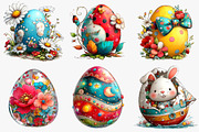 whimsical easter egg clipart, an Illustration by CreationArt (Thumbnail 4 of 6)