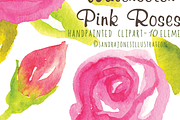 Watercolor Pink Roses, an Illustration by Sandra Jones Art (Thumbnail 4 of 4)