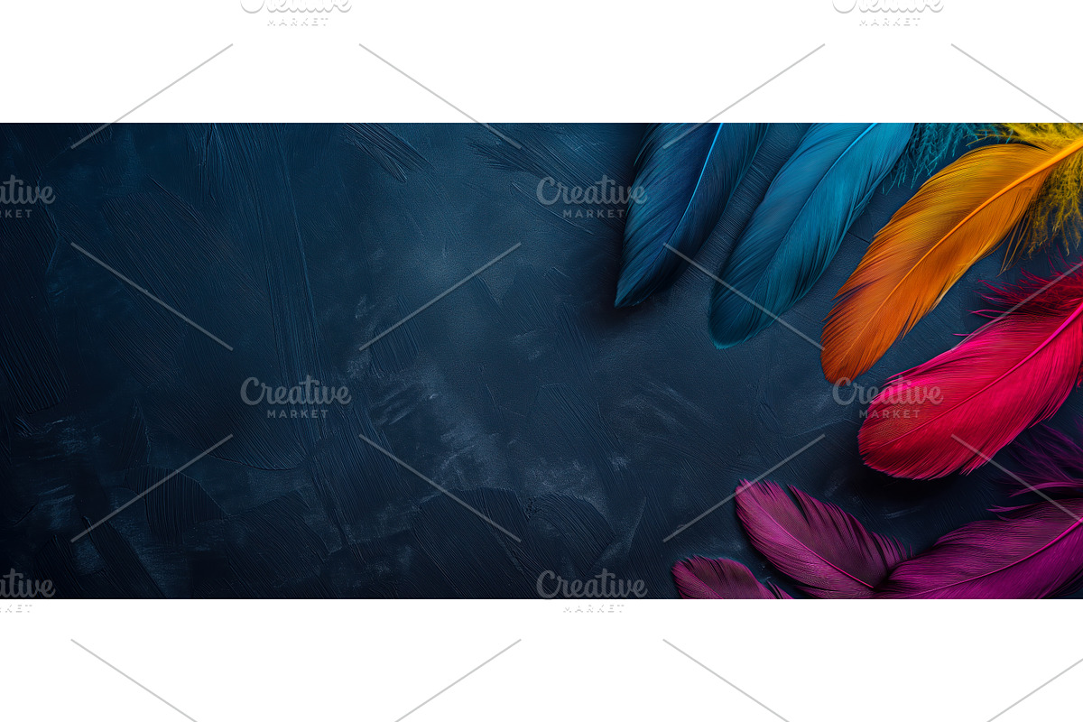 Colorful Feathers Background, an Animal Illustration by BazziBa♥
