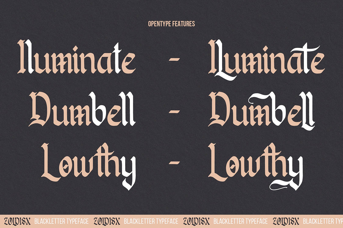 Zoldisx | Blackletter Typeface, a Blackletter Font by Denustudios (Photo 12 of 15)
