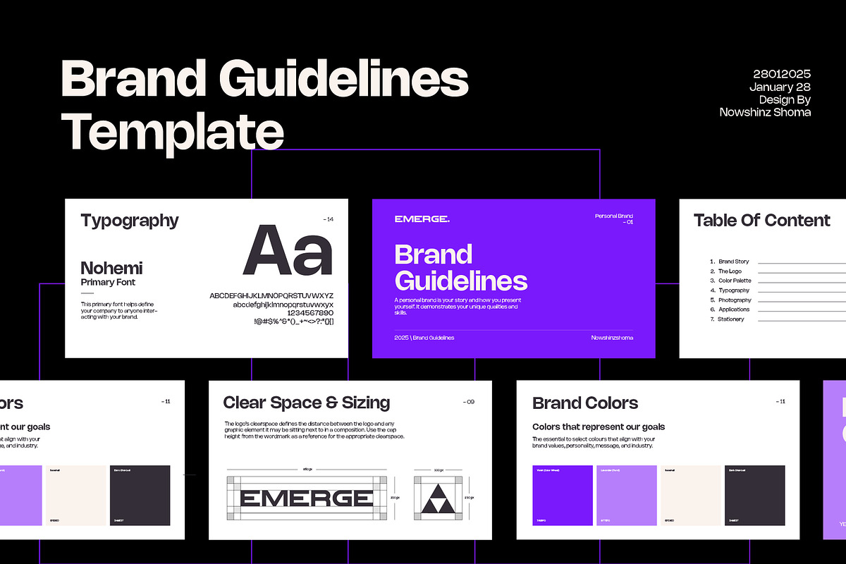 Brand Guidelines 2025, a Branding & Logo Template by Nowshinz Shoma (Photo 1 of 8)
