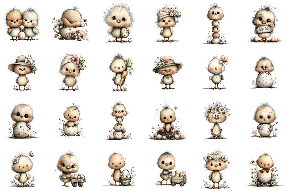 Whimsical Easter Baby Chick Clipart, an Illustration by Sublimation Artist (Photo 2 of 7)