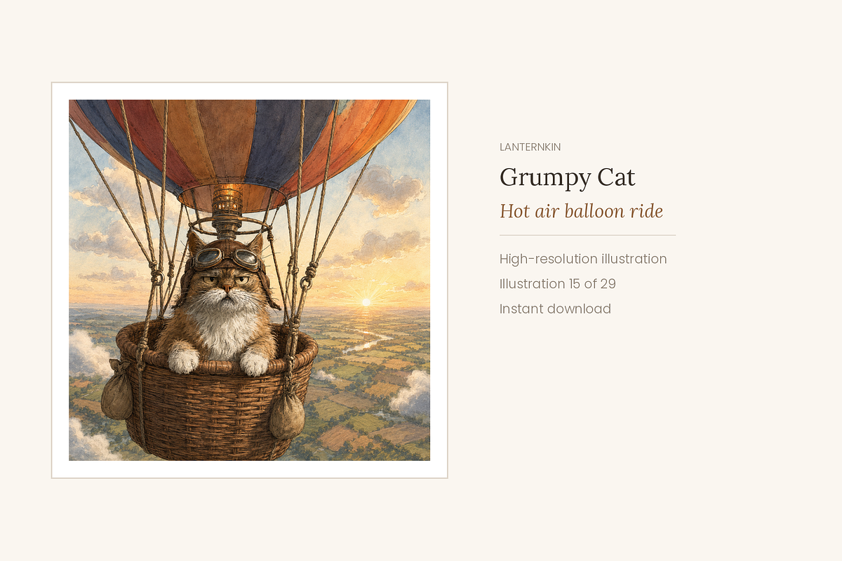 Grumpy Cat Illustrations, 29, an Animal Illustration by LanternkinStudio (Photo 12 of 14)