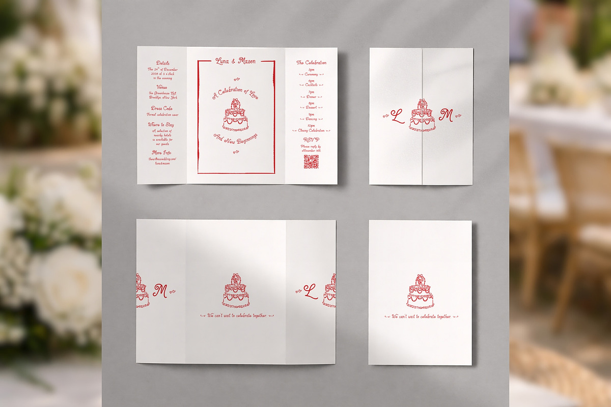 Gatefold Wedding Invite bd002, an Invitation Template by TyphoonStudio (Photo 3 of 9)