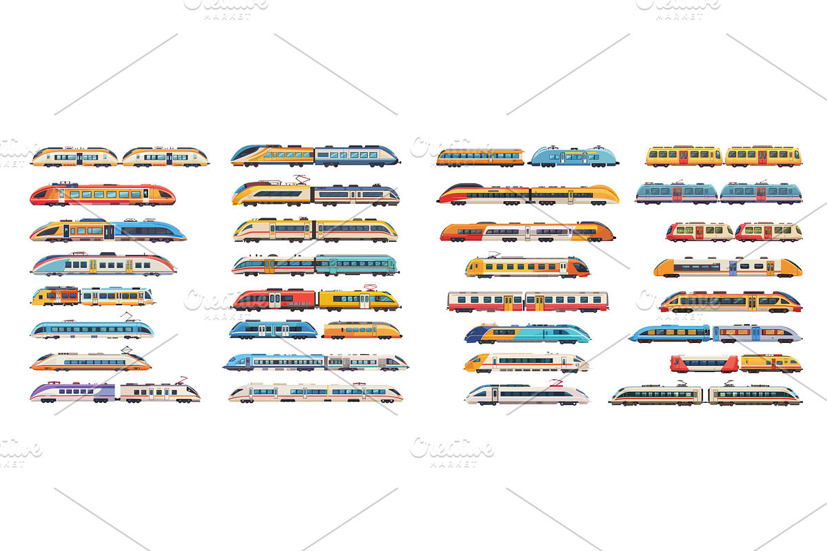 Trains railway carriage cartoon big, a Transportation Illustration by Onyx