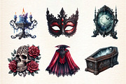 Vintage Vampire Clipart Designs, a Seasonal Illustration by DreamArtGraphic (Thumbnail 5 of 5)