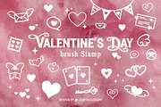 Valentines brush stamp procreate, a Brush Add-On by Lucieduclosart (Thumbnail 1 of 4)