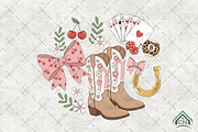 Preppy Cowgirl Coquette Png, an Illustration by Craft Nest (Thumbnail 1 of 6)