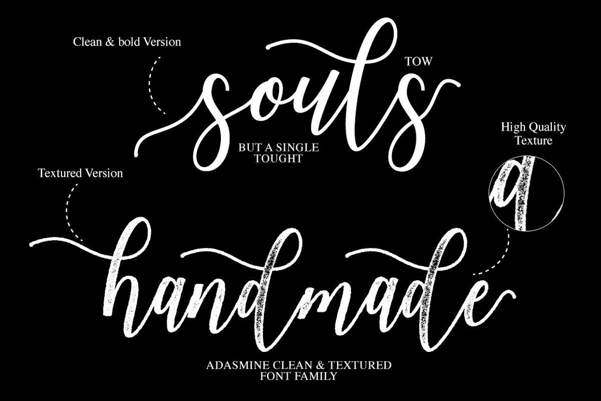 Adasmine Clean & Textured Script, a Script Font by Studio design (Photo 18 of 22)