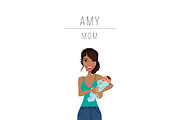 Mom & Baby Portrait Clip Art, a Person Illustration by Lauren Lesley Studio (Thumbnail 2 of 33)
