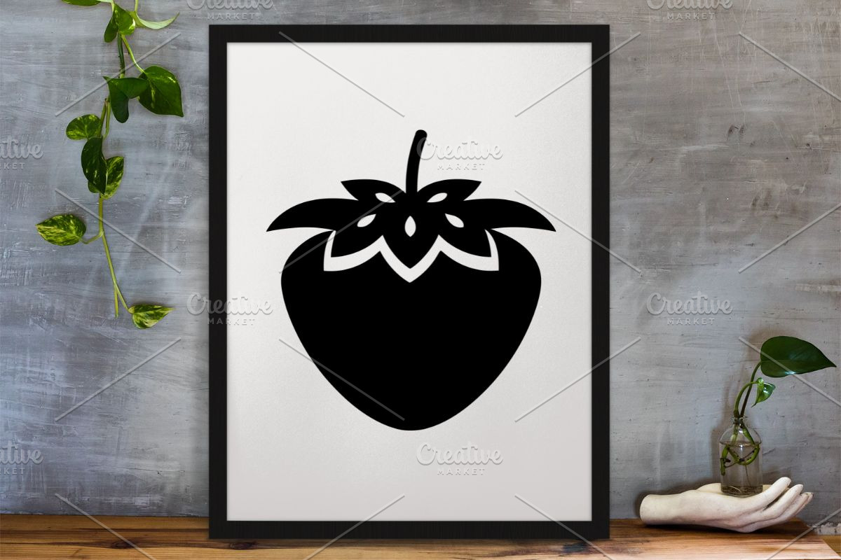 Strawberry Silhouette SVG, a Food Illustration by newminddesign (Photo 3 of 3)