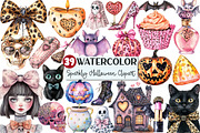 Coquette Sparkly Halloween Clipart, a Seasonal Illustration by Rose Art (Thumbnail 1 of 4)